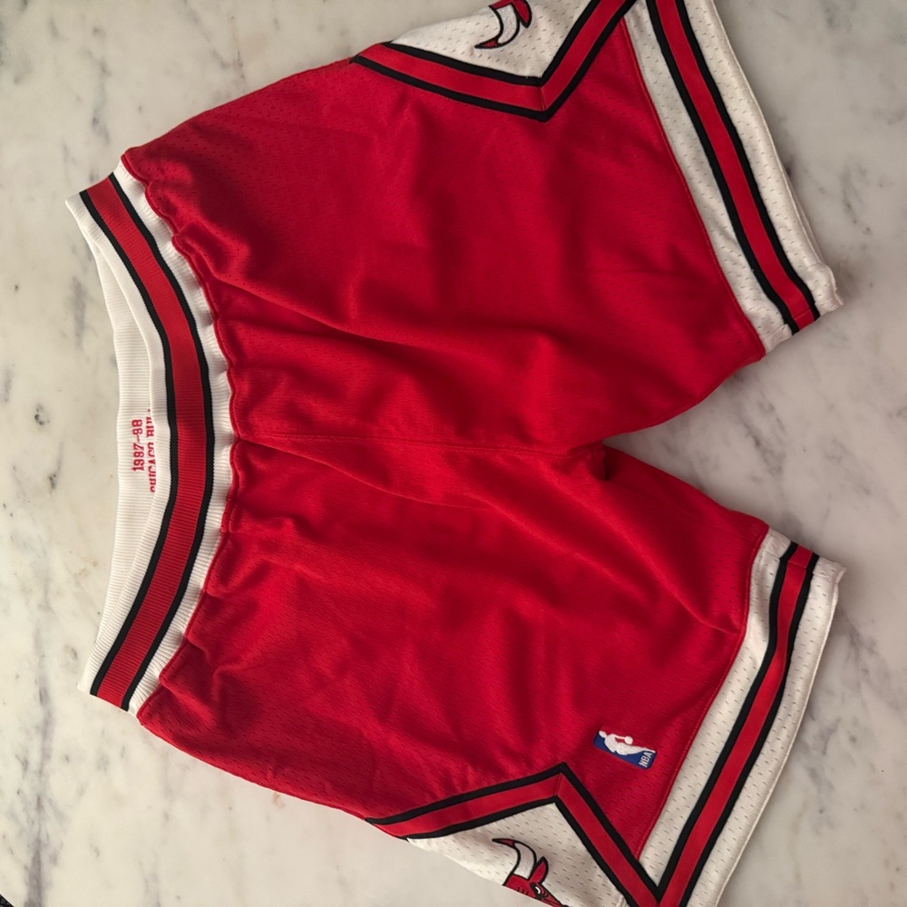 Mitchell & Ness Red Athletic Shorts